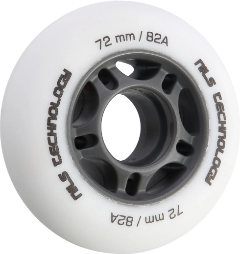 Roți mate pentru role inline NILS Extreme 72 mm 82A, alb, set 4 buc