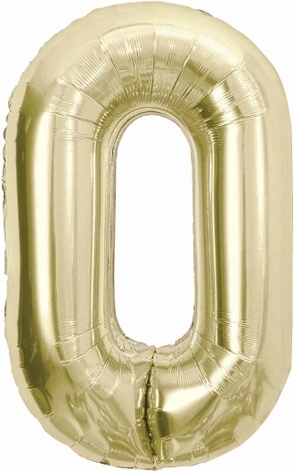 Balon folie cifră 0, culoare șampanie