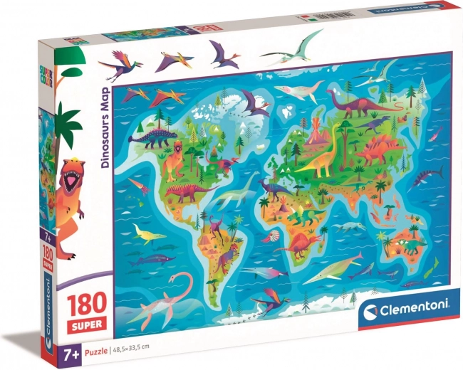Clementoni puzzle hartă cu dinozauri 180 piese