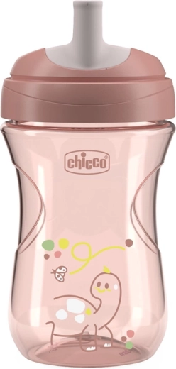 Cănuță Chicco Advanced roz cu pai, 266 ml