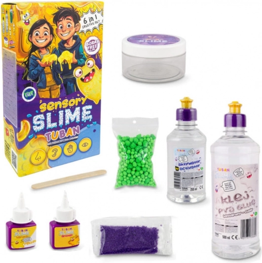 Set Creativ Tuban Slime pentru Jocuri Sensoriale 6în1