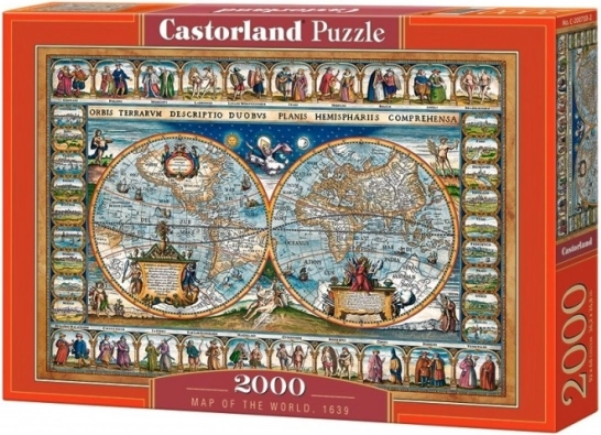 Puzzle 2000 piese Hartă a lumii 1639