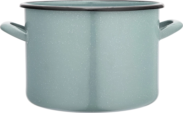 Oală simplă 7,5 l, 24 cm, culoare salvie, cu decor stropit