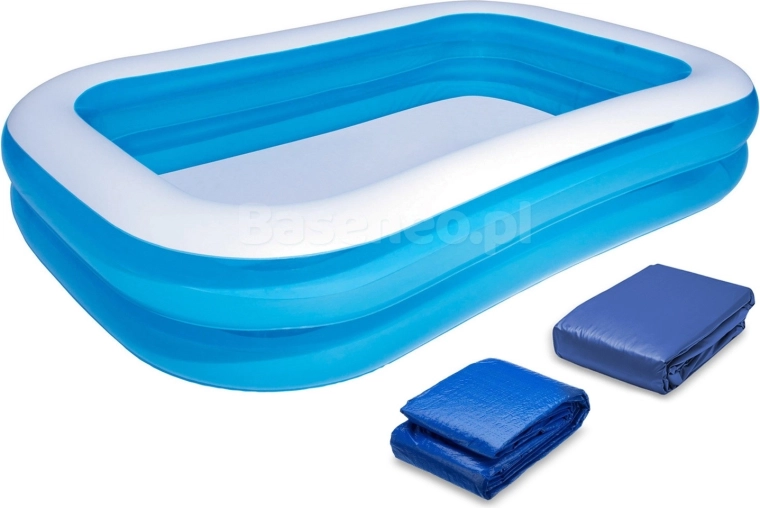Piscină familială gonflabilă cu husă și saltea de protecție 262 × 175 × 51 cm BESTWAY