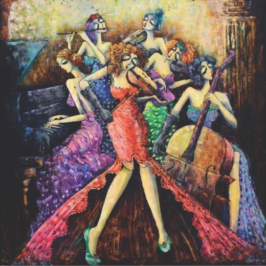 Puzzle Anatolian Pătrat orchestră feminină 1024 de piese