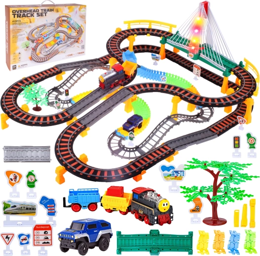 Circuit electric de tren cu 192 piese