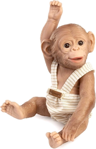 Guca Reborn, bebeluș realist de maimuță, cu corp integral din vinil, 25 cm