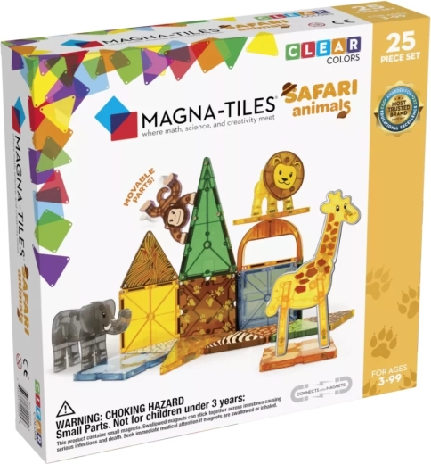 Magna-Tiles animale de safari set de construcție magnetic 25 de piese