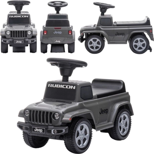 Jeep Rubicon – vehicul pentru copii tip ride-on cu claxon și sunete de motor, gri