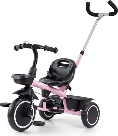 Tricicletă pentru copii cu tijă de ghidare MILLY MALLY Axel roz