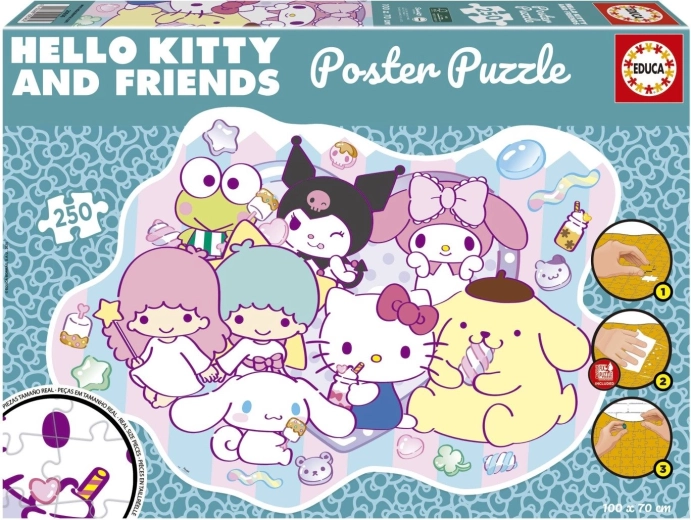 Puzzle tip poster Educa Hello Kitty și prietenii 250 de piese