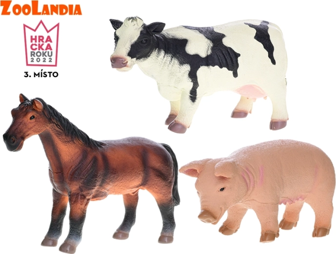 Zoolandia set de figurine de la fermă 23–26 cm, 3 buc