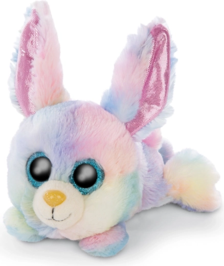 NICI Glubschis iepuraș de pluș Rainbow Candy culcat 15 cm