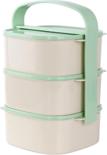 Recipient alimentar din plastic 3×1 l, mix de culori ale capacelor
