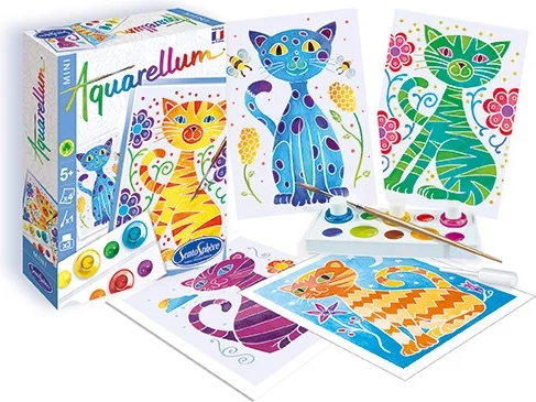 Sentosphere set creativ cu acuarele Aquarely mini Pisici