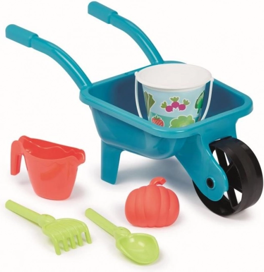 Roabă de grădină cu stropitoare și găleată