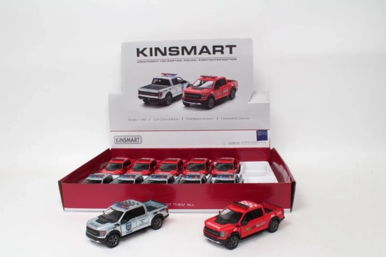 Model Ford F-150 Raptor 1:46 – pick-up de poliție/pompieri cu pull-back