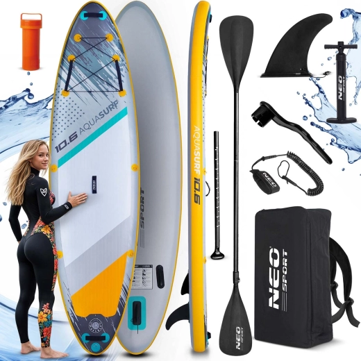 Paddleboard gonflabil AQUASURF 10'6 (320 × 84 × 15 cm) cu set Neo‑Sport