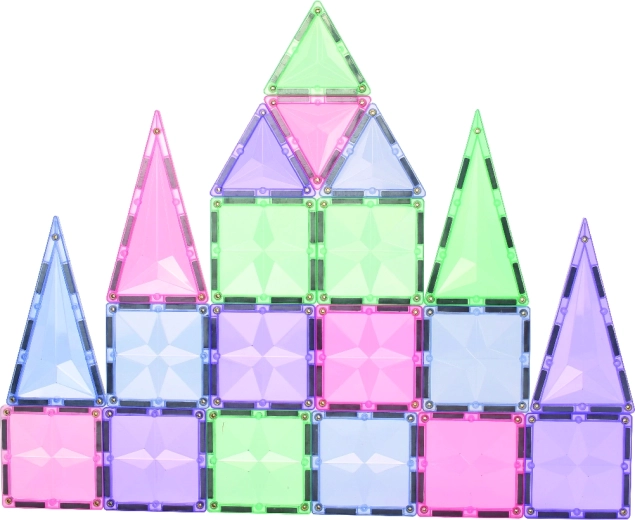 Cleverclixx set de construcție magnetic Geo pack pastel 45 piese