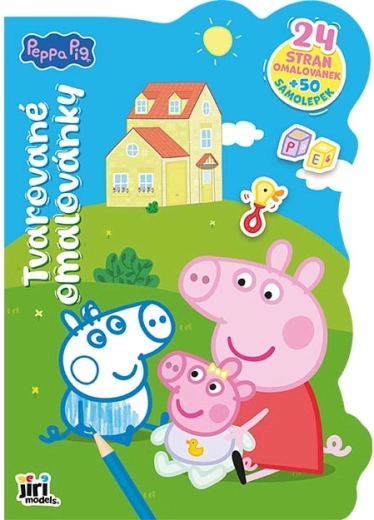 Caiet de colorat decupat Purcelușa Peppa cu autocolante - 1 bucată