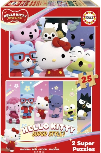 Puzzle din lemn Educa Hello Kitty 2x25 piese