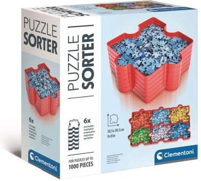 Clementoni sortator pentru puzzle – set de 6 compartimente