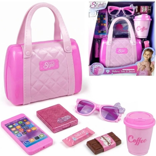 Set de accesorii de modă pentru fetițe cu geantă - 1 bucată