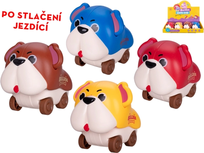 Căţeluş pe roți 7,5 cm – jucărie cu apăsare pentru copii