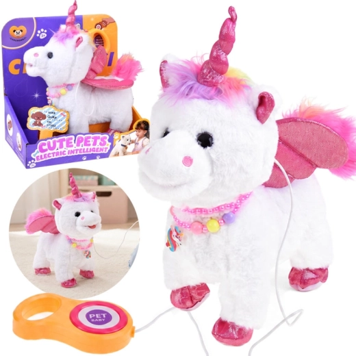 Unicorn interactiv cu lesă – merge, cântă și își mișcă capul