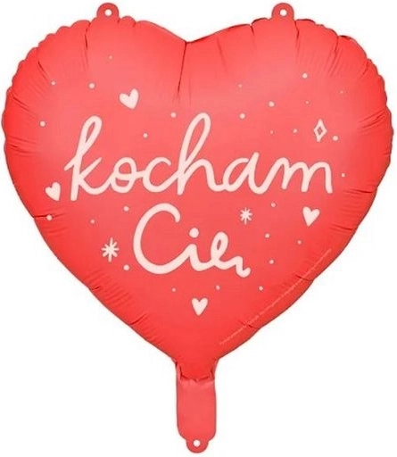 Balon din folie în formă de inimă „Kocham Cię” 45 cm - 1 bucată
