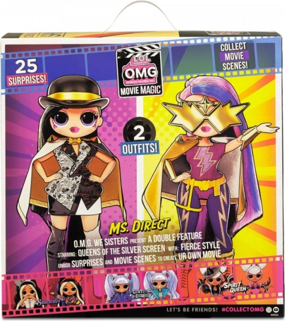 Păpușa L.O.L. Surprise! OMG Movie Magic Ms. Direct (sora mai mare) – 25 de surprize