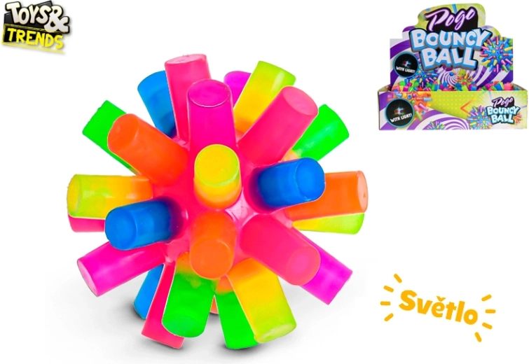 Minge săritoare luminoasă colorată 7,5 cm cu baterii