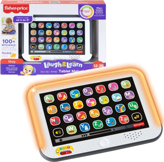 Tablet educațional interactiv Fisher-Price pentru cei mici, cu peste 100 de sunete (în poloneză)