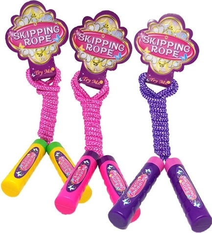 Sfoară de sărit colorată pentru copii cu mânere din plastic