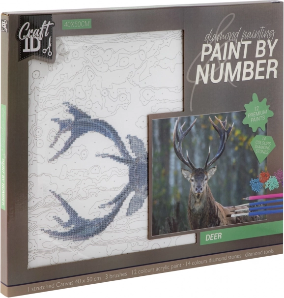 Pictură cu diamante cerb - 40 x 50 cm