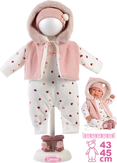 Llorens hăinuțe pentru păpușă New Born 43–45 cm, set din 4 piese