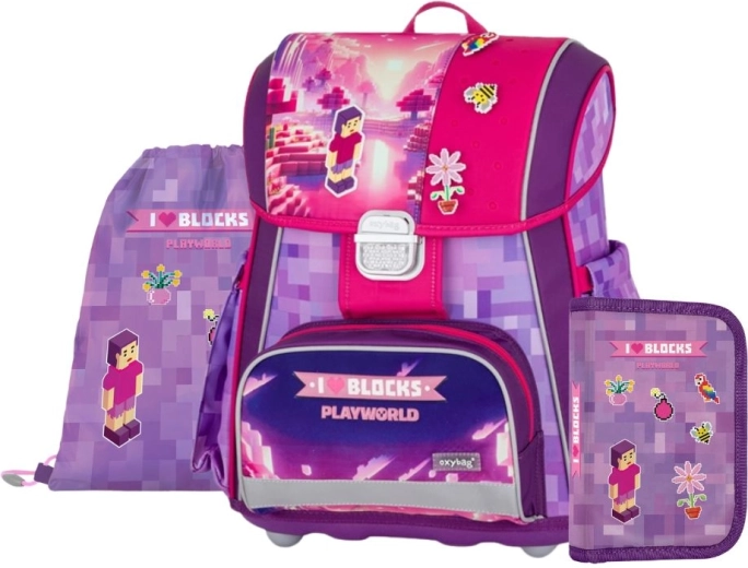 Set școlar 3 piese Premium Playworld Girl de la Oxybag