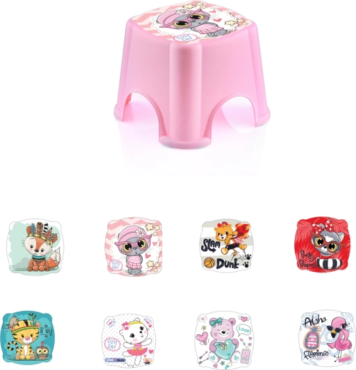 Scăunel din plastic pentru copii cu motiv de basm