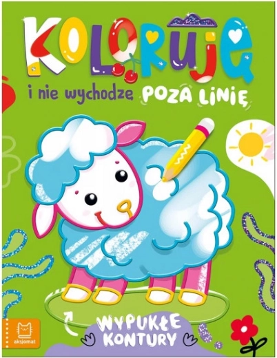 Carte de colorat cu oiță – contururi reliefate pentru colorare ușoară
