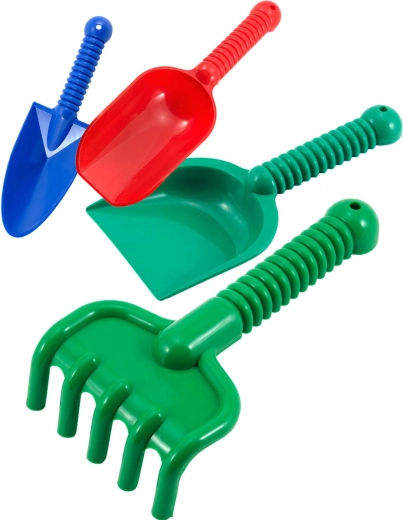 Set de jucării din plastic LORI pentru nisip, cu lopeți, lopățică și greblă