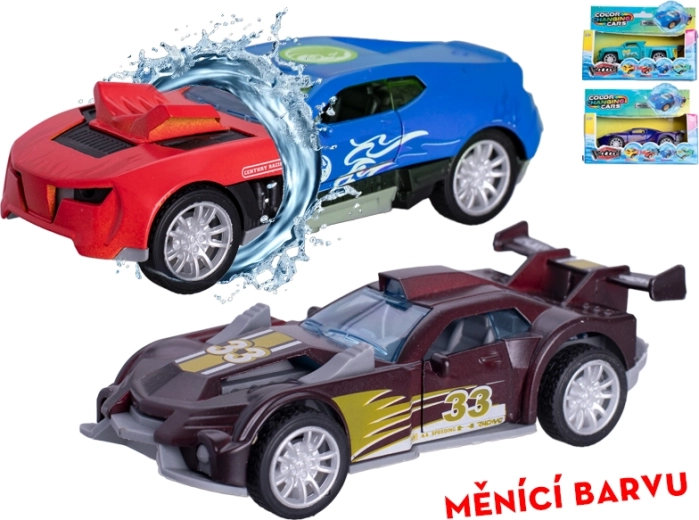 Mașinuță metalică 12 cm cu mecanism de inerție și schimbare de culoare