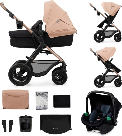 Kinderkraft MOOV 2 AIR cărucior combinat 3în1 sand beige