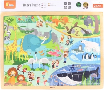 Puzzle din lemn Zoo – 48 piese