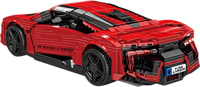 Set de construcție pentru mașină sport roșie, 1311 de piese
