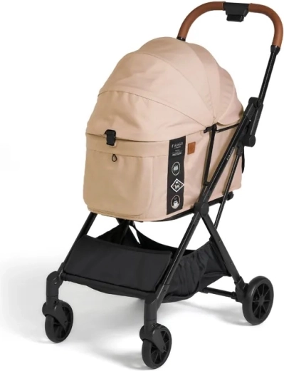 Cărucior pentru animale de companie Fikago Hygge Beige, auto-pliante 5,5 kg