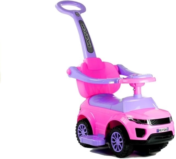 Mașinuță de împins pentru copii cu mâner de ghidare Sport car, roz