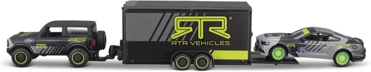 Maisto Design Team Haulers Ford Bronco cu remorcă și Ford Mustang GT 1:64