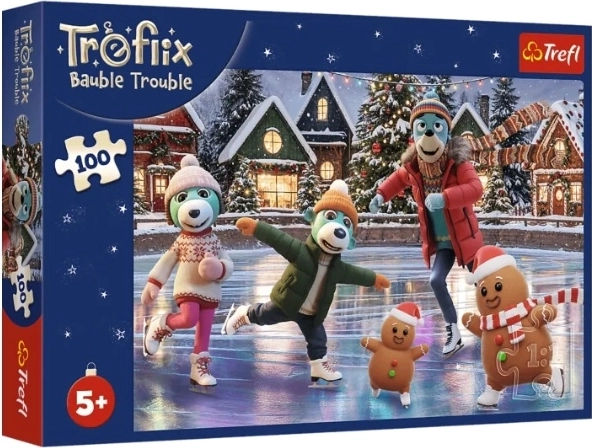 Puzzle Trefl 100 de piese – Bert de Crăciun în globuri