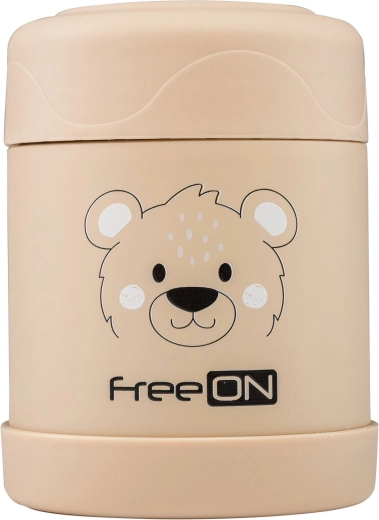 Termos pentru alimente FreeON din oțel inoxidabil, 350 ml, bej