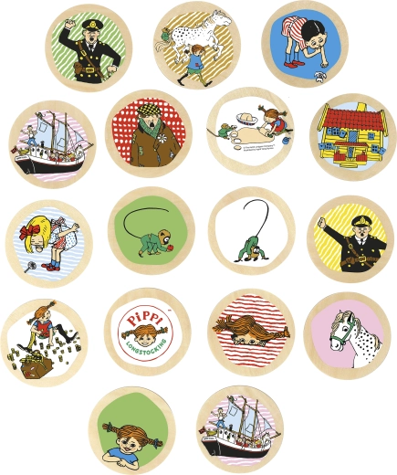 Joc de memorie din lemn (pexeso) Pippi Șosețica